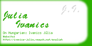 julia ivanics business card